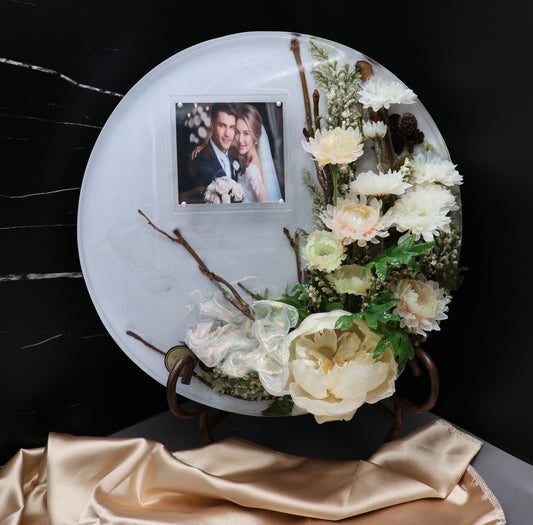 Aa- In Loving Memory for all occasions w/picture insert (Forever in cream colors and shimmering pearl ribbon