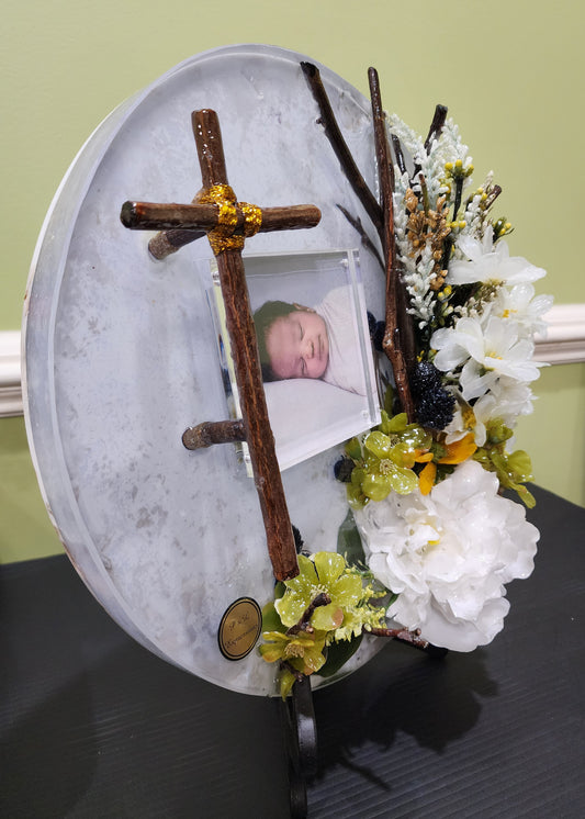 Decor-Looks w/picture insert White Flower and Daisies